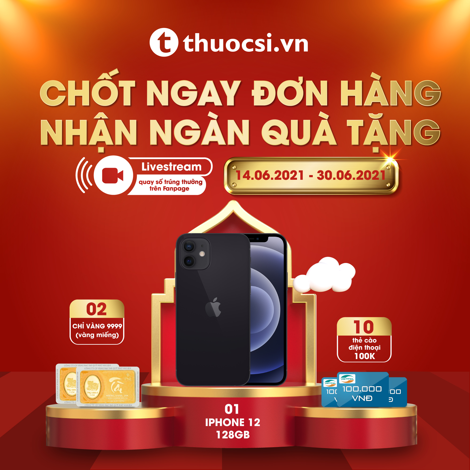 Chốt ngay đơn hàng thuocsi.vn trúng Iphone 12 cùng nhiều quà tặng giá trị