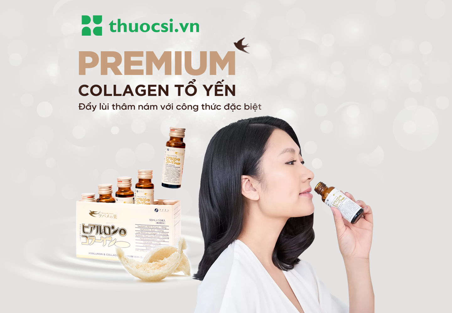 Đẩy lùi nám với công thức đặc biệt collagen nhật kết hợp tinh chất tổ yến