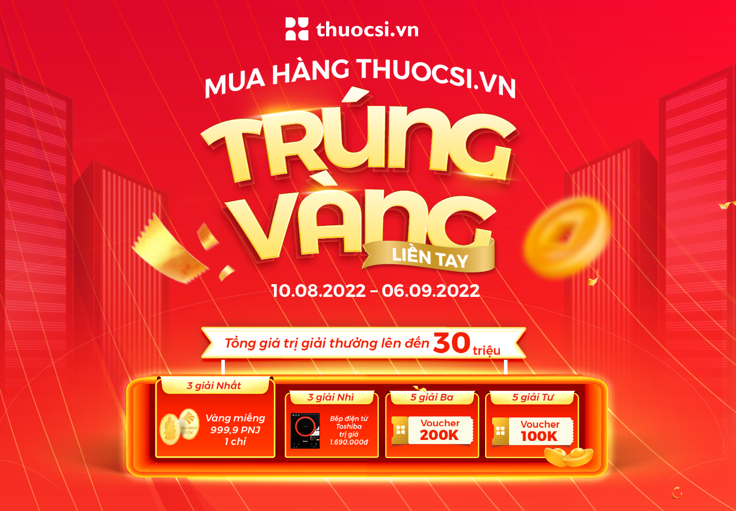 Mua hàng thuocsi.vn - Trúng vàng liền tay