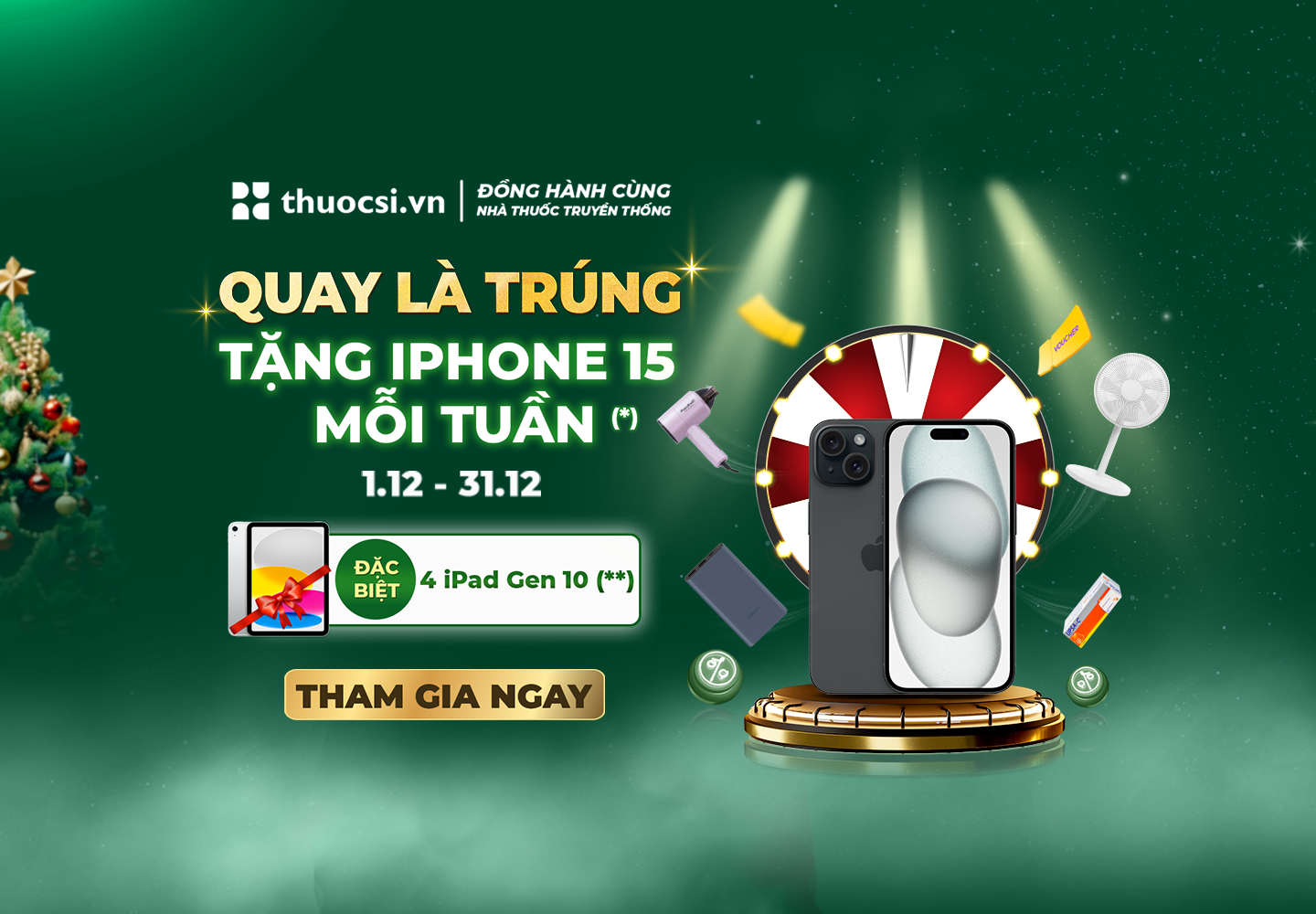 Quay là trúng - Tặng iPhone 15 mỗi tuần