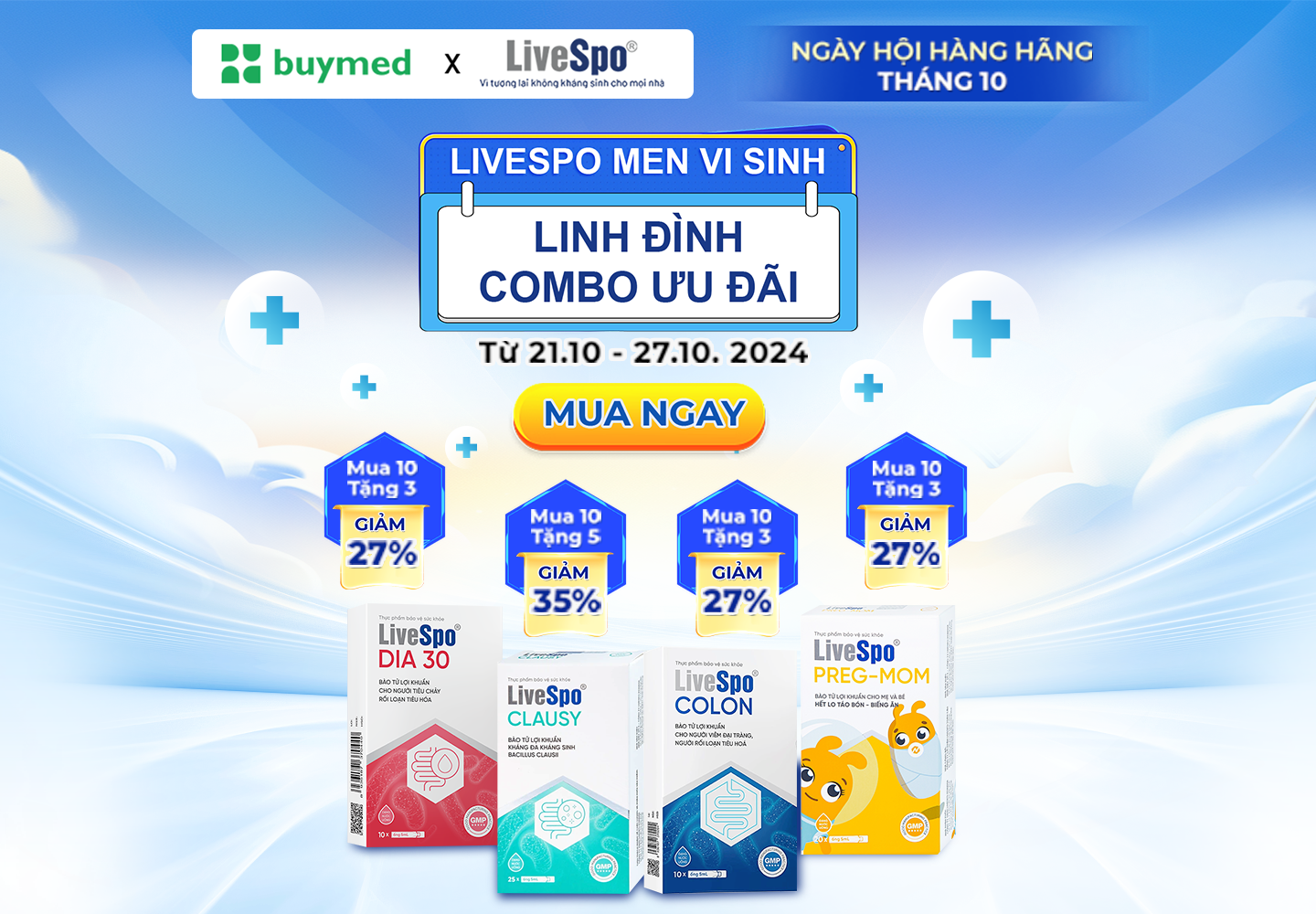 Ngày Hội Hàng Hãng: LiveSpo men vi sinh - Linh đình combo ưu đãi