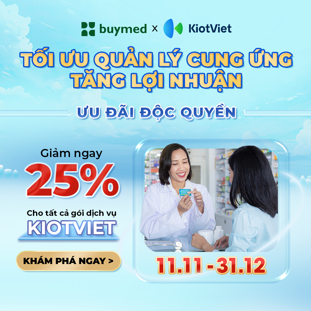 Ưu đãi đặc quyền của khách hàng Buymed khi lần đầu mua gói dịch vụ KiotViet được giảm ngay 25% cho tất cả các gói