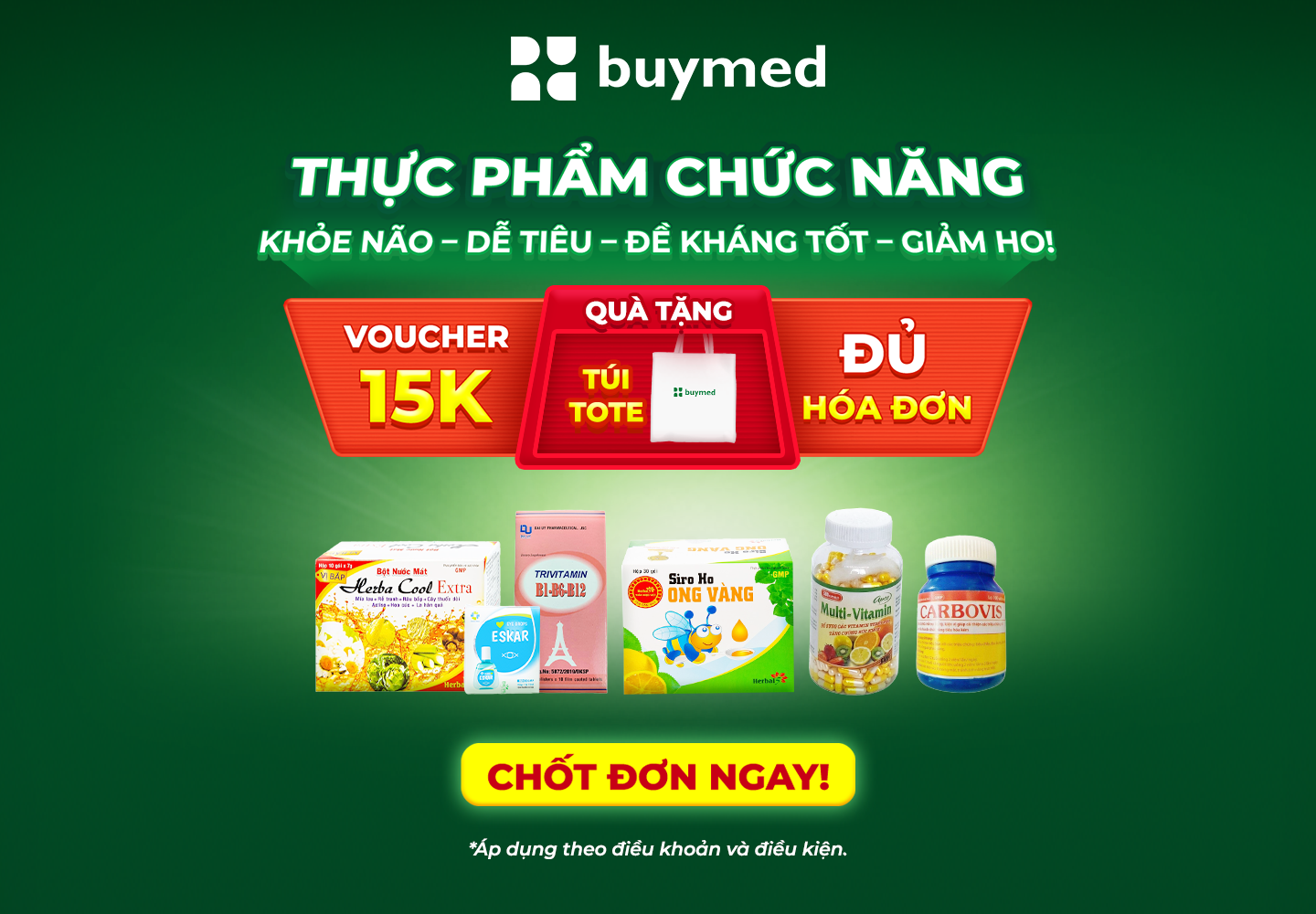 THỰC PHẨM CHỨC NĂNG - HÓA ĐƠN ĐỦ. KHỎE NÃO – DỄ TIÊU – ĐỀ KHÁNG TỐT – GIẢM HO!