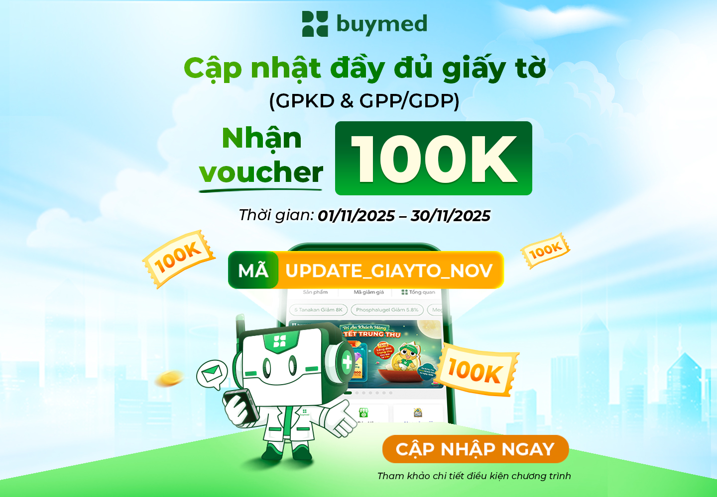 CẬP NHẬT ĐẦY ĐỦ GIẤY TỜ (GPKD & GPP/GDP) NHẬN VOUCHER 100K